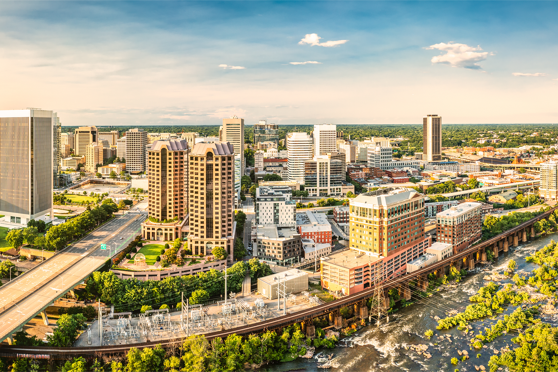 Aerial panorama ng Richmond, Virginia